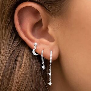 Dazzling Silver Celestial Earrings